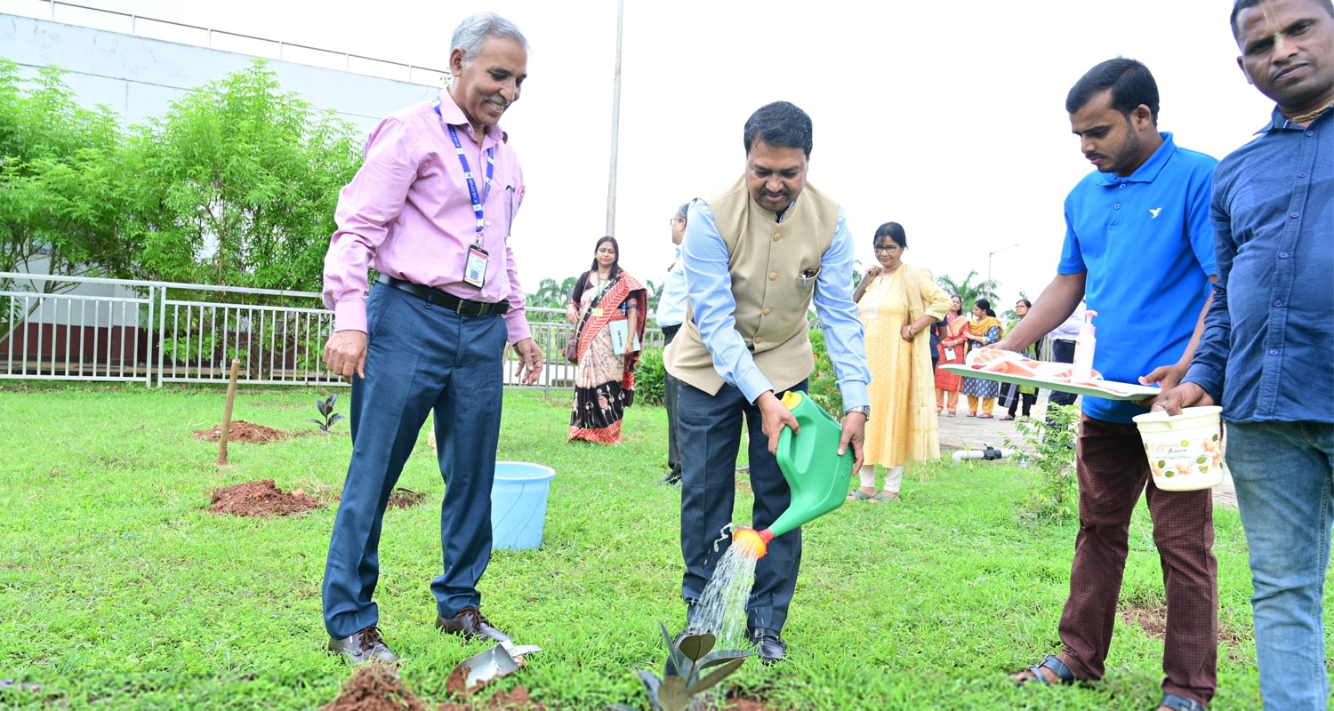 Plantation (Ficus elasitica) by DDG (FS & AS), ICAR at NIFMD, Bhubaneswar on 25-08-2023.