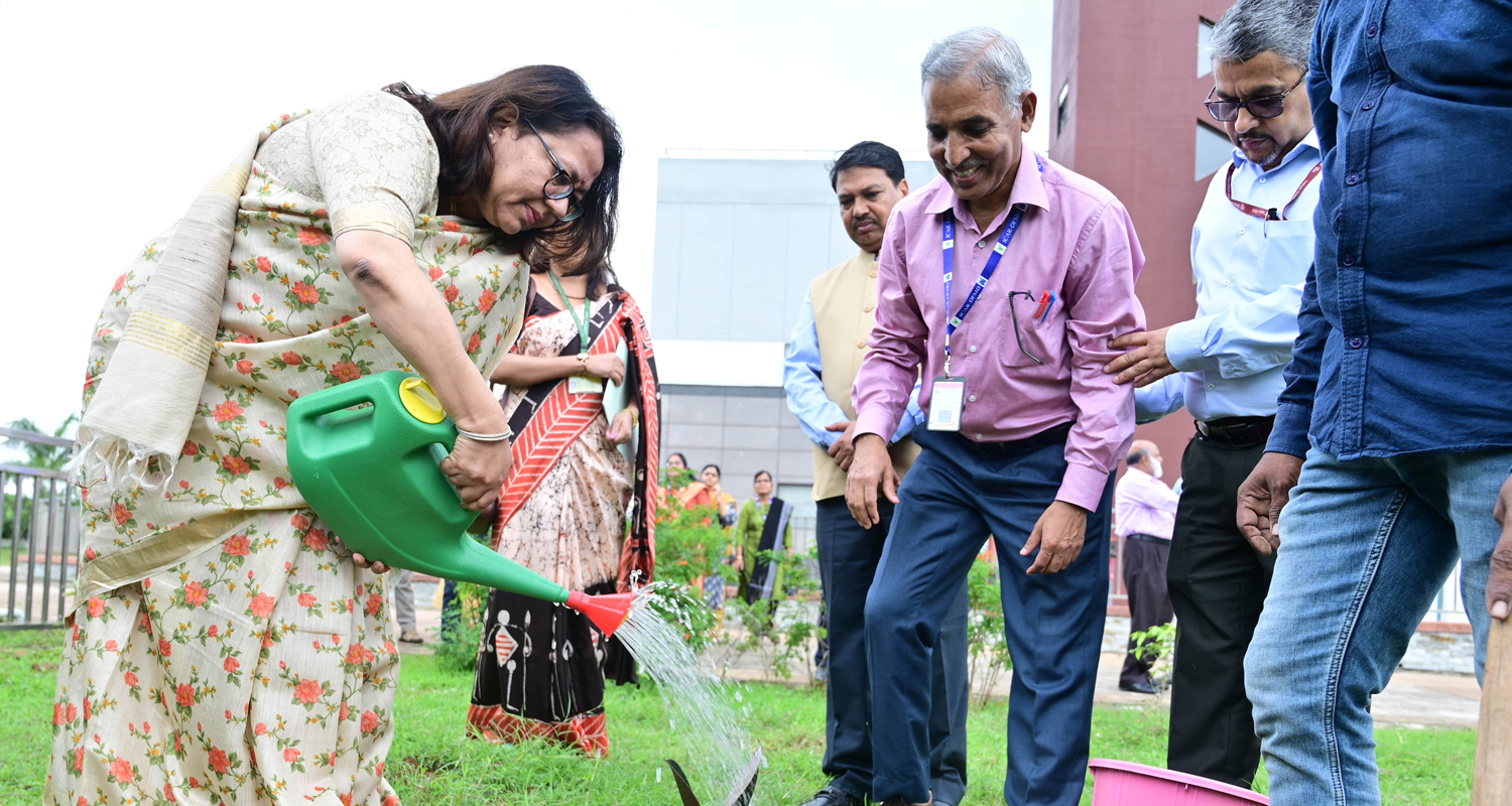 Plantation (Ficus elasitica) by Secretary, DAHD at NIFMD, Bhubaneswar on 25-08-2023.
